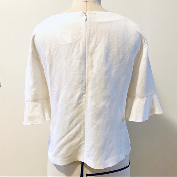 NWT Club Monaco linen flutter sleeve top S - Picture 5 of 7